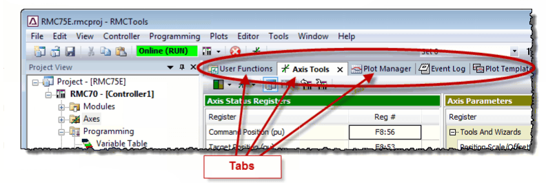 RMCTools Tabbed Interface